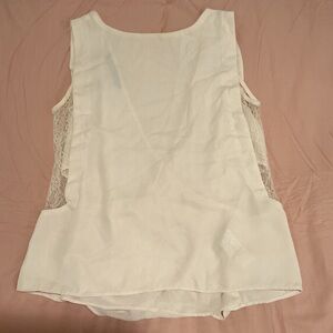 Zara White Tank Top with Lace Accents
